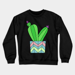 Cute Cactus Design #48: Pastel Pot Cactus Crewneck Sweatshirt